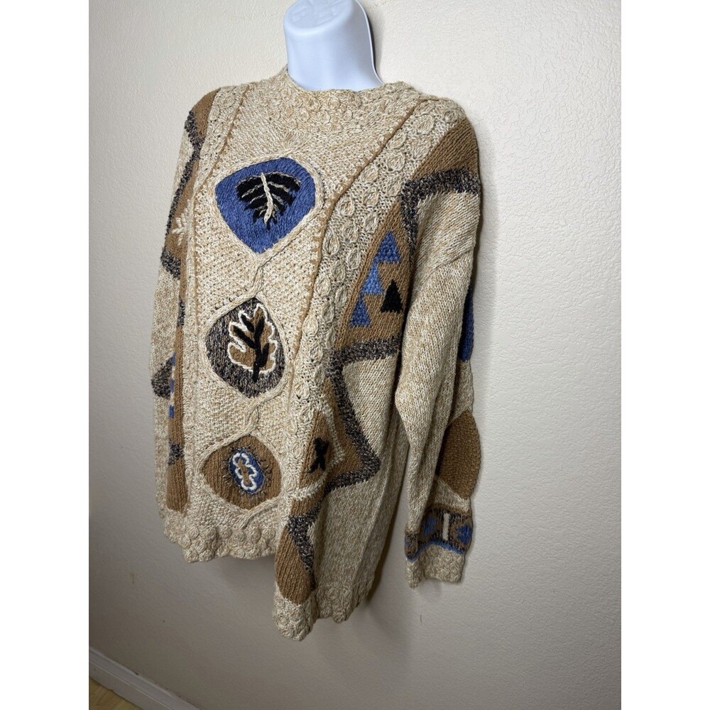 Sigrid Olsen Hand Knit Sweater Sz l large Long Sleeve Hand Knit Colorful Silk - Picture 7 of 12
